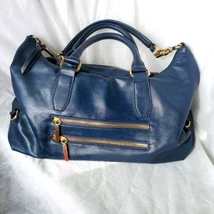 Navy Blue R & J Satchel Purse